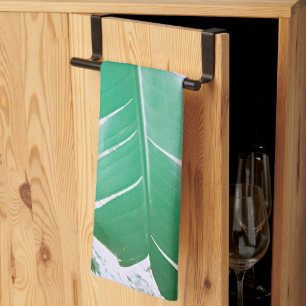 Blassgrüne Pastel Banana Tree Leaf Geschirrtuch