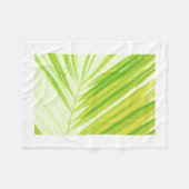 Blassgrüne Pastellpalme-Blätter Fleecedecke (Vorderseite (Horizontal))