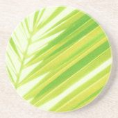 Blassgrüne Pastellpalme-Blätter Getränkeuntersetzer (Vorne)