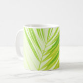 Blassgrüne Pastellpalme-Blätter Kaffeetasse (Vorderseite Links)