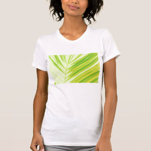 Blassgrüne Pastellpalme-Blätter T-Shirt