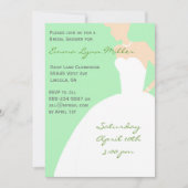 Blassgrüne Silhouette Brautparty Invitati Einladung (Vorderseite)