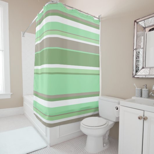 Blassgrüne Streifen Duschvorhang (Beispiel)