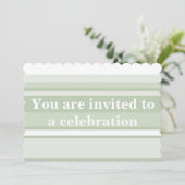 Blassgrüne Streifen - Einladung (Stehend Vorderseite)