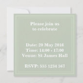 Blassgrüne Streifen - Einladung (Rückseite)