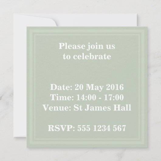 Blassgrüne Streifen - Einladung (Rückseite)