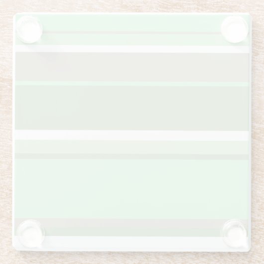 Blassgrüne Streifen Glasuntersetzer (Rückseite)