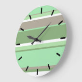 Blassgrüne Streifen Große Wanduhr (Winkel)