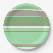 Blassgrüne Streifen Pappteller (Vorderseite)