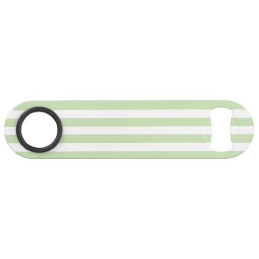 Blassgrüne und weiße Streifen aus Süßigkeiten Speed Flaschenöffner (Rückseite Horizontal)