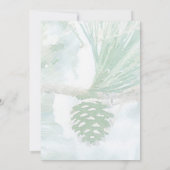 Blassgrüne Winterpine Cone Hochzeit Einladung (Rückseite)