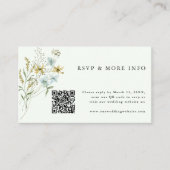 Blassgrüne zarte Wildblume Boho Wedding RSVP Begleitkarte (Vorderseite)
