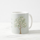 Blassgrüner Blütenbaum Kaffeetasse (VorderseiteRechts)