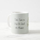 Blassgrüner Blütenbaum Kaffeetasse (Vorderseite Links)