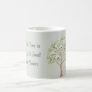 Blassgrüner Blütenbaum Kaffeetasse