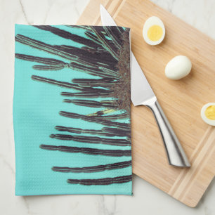 Blassgrüner Kakteen Sukkulente Pflanze Minimalismu Geschirrtuch