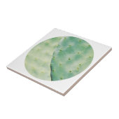 Blassgrüner Kaktus Bio Feigenfülle Fliese (Seite)