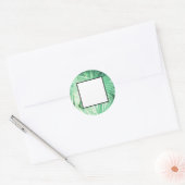 Blassgrüner Palm Blank-Hochzeitsticker Runder Aufkleber (Umschlag)