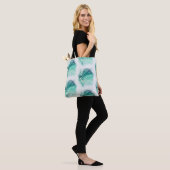 Blassgrüner Palmenbaum Leaf Muster Tote Beutel Tasche (Am Model)