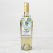 Blassgrüner Winter Pinienwald Flaschenanhänger (Auf Flasche)