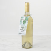 Blassgrüner Winter Pinienwald Flaschenanhänger (Angewinkelt)