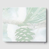 Blassgrüner Winter Pinienwald Gästebuch (Rückseite)