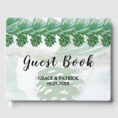 Blassgrüner Winter Pinienwald Gästebuch (Vorderseite)