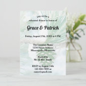 Blassgrüner Winter Pinienwald Probe Abendessen Einladung (Stehend Vorderseite)