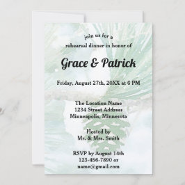 Blassgrüner Winter Pinienwald Probe Abendessen Einladung