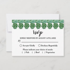 Blassgrüner Winter Pinienwald RSVP Karte