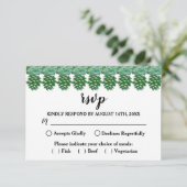 Blassgrüner Winter Pinienwald RSVP Karte (Stehend Vorderseite)