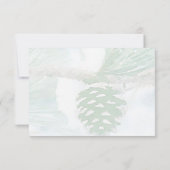 Blassgrüner Winter Pinienwald RSVP Karte (Rückseite)