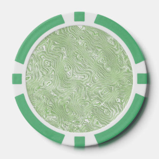 Blassgrünes abstraktes Moiré-Wellenmuster Pokerchips