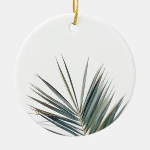 Blassgrünes Blatt Keramik Ornament