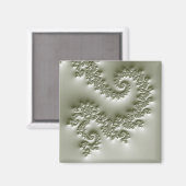 Blassgrünes Fraktal Magnet (Vorderseite/Rückseite)