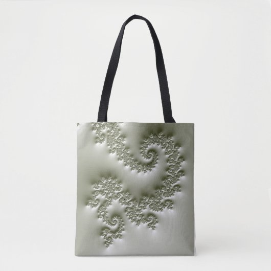 Blassgrünes Fraktal Tasche (Vorderseite)
