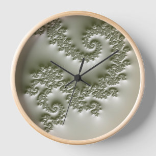 Blassgrünes Fraktal Uhr