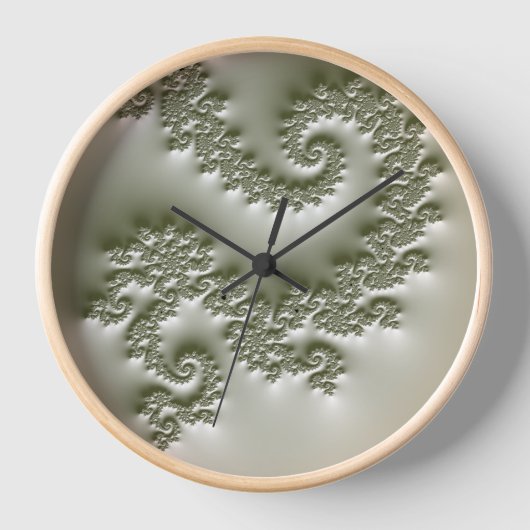 Blassgrünes Fraktal Uhr (Vorderseite)