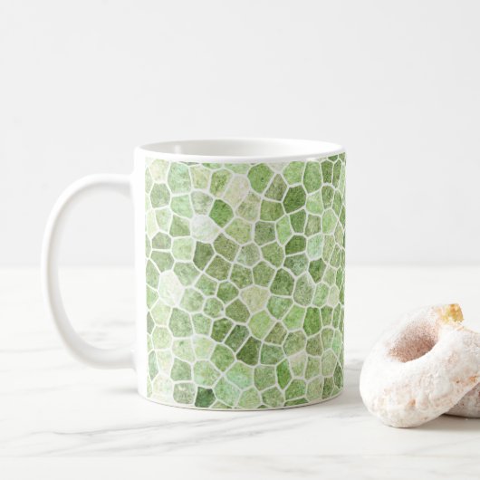 Blassgrünes Gestell-Muster Terrazo-Muster Kaffeetasse (Mit Donut)