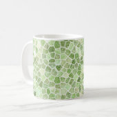 Blassgrünes Gestell-Muster Terrazo-Muster Kaffeetasse (Vorderseite Links)