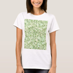 Blassgrünes Gestell-Muster Terrazo-Muster T-Shirt