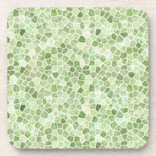 Blassgrünes Kopfsteinpflaster-Patchwork-Terrazzo-M Getränkeuntersetzer (Vorderseite)
