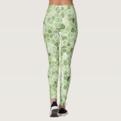 Blassgrünes Kopfsteinpflaster-Patchwork-Terrazzo-M Leggings (Rückseite)