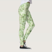 Blassgrünes Kopfsteinpflaster-Patchwork-Terrazzo-M Leggings (Rechts)