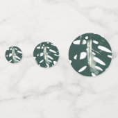 Blassgrünes Leaf Schweizer Käse Monstera deliciosa Konfetti (Rückseiten)