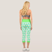 Blassgrünes Squashleaf Textur Leggings drucken (Rückseite)
