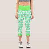 Blassgrünes Squashleaf Textur Leggings drucken (Vorderseite)