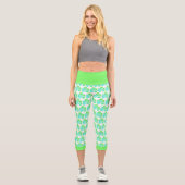 Blassgrünes Squashleaf Textur Leggings drucken (Vorderseite)