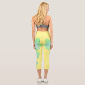 Blassgrünes Squashleaf Textur Leggings drucken (Rückseite)