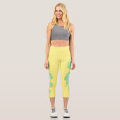 Blassgrünes Squashleaf Textur Leggings drucken (Vorderseite)